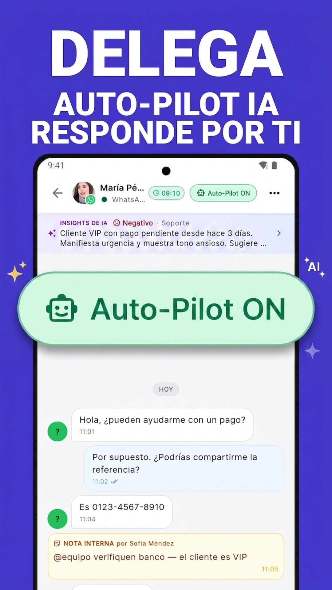 Auto-Pilot IA respondiendo conversaciones