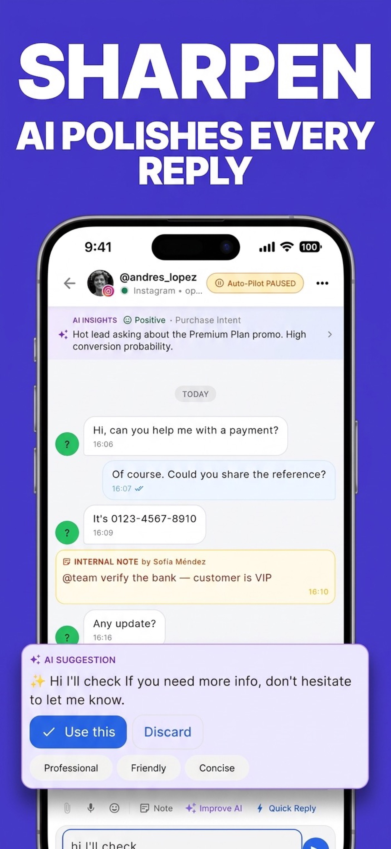 Improve your replies with AI suggestions